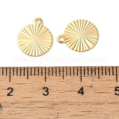 真鍮チャーム  18KGP本金メッキ  フラットラウンド  12x10x0.5mm  穴：1.2mm&nbsp;KK-F087-02G-04