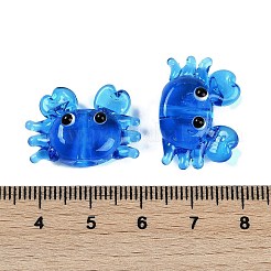 手作りランプワークビーズ  カニ  藤紫色  15~17x22~24x7.5~9mm  穴：1.6~2mm&nbsp;LAMP-Q031-018J