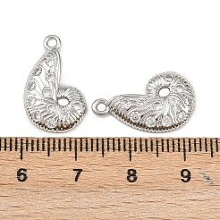 真鍮製マイクロパヴェキュービックジルコニアペンダント  シェル形状  プラチナ  19.5x11.5x3mm  穴：1.6mm&nbsp;KK-K407-46F-P