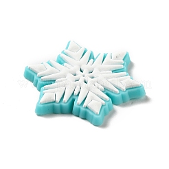 クリスマス pvc プラスチック カボション  スノーフレーク  ホワイト  30x26x2.5mm&nbsp;KY-G018-A09