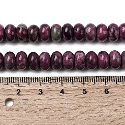 天然地図石/ピカソ石/ピカソジャスパービーズ連売り  ロンデル  オールドローズ  8.5x5.5mm  穴：1mm  約73個/連  15.35''（39センチメートル）&nbsp;G-A280-A12-02
