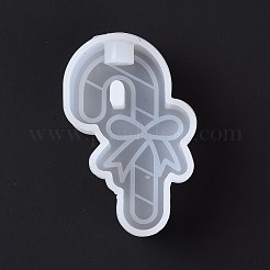 Diy クリスマス キャンディー杖シリコーン金型  アイスクリームのために  レジンクラフト作り  ホワイト  69x44x23mm  穴：10mm&nbsp;LS-DIY-G058-F01