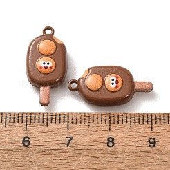 焼付塗装亜鉛合金ペンダント  アイスクリームのチャーム  サドルブラウン  21x10.5x5.5mm  穴：1.3mm&nbsp;AL-CBAEA91-04B