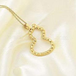 イオンプレーティング(IP) 304 ステンレススチールペンダントネックレス  ヒョウタン  14KGP本金メッキ  25.59インチ（65cm）&nbsp;NJEW-K255-20G