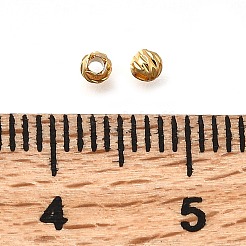 真鍮ビーズ  長持ちメッキ  スパイラルラウンド  ニッケルフリー  18KGP本金メッキ  2.5x2mm  穴：1mm&nbsp;KK-B147-02A-G