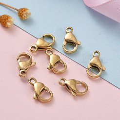 イオンプレーティング（IP）304ステンレススチールカニカン  オウムトリガークラスプ  18KGP本金メッキ  13x8x4mm  穴：1.5mm&nbsp;STAS-H353-E-02G