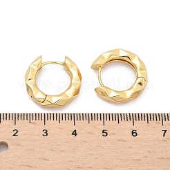 304ステンレススチール製テクスチャーフープピアス（女性用）  18KGP本金メッキ  19x20x5mm&nbsp;EJEW-U060-01A-G