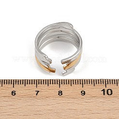 304ステンレススチールカフリング  プラチナ·ゴールデン  12mm&nbsp;RJEW-D331-01C-PG
