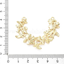 スプリング真鍮製C型ペンダント  花枝鳥のチャーム  18KGP本金メッキ  38x47x2.5mm  穴：1.8mm＆2.5x1.5mm&nbsp;KK-G601-04G