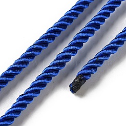 ナイロンねじり丸紐  バッグのストラップ作りに  ミディアムブルー  5~5.5mm  約10.94ヤード（10m）/ロール&nbsp;NWIR-S001-01L