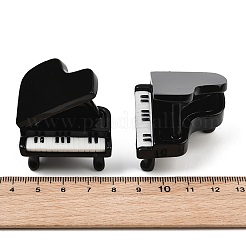 楽器をテーマにした樹脂製グランドピアノのミニチュア装飾品  ホームオフィスのデスクトップ装飾用  ブラック  37.5x36.5x40.5mm&nbsp;RE-CBA17C4-20E