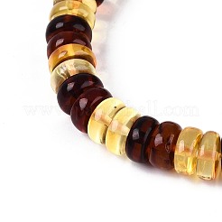 天然琥珀ビーズストレッチブレスレット（男性・女性用）  ディスク  1/4インチ（0.8cm）  内径：2-1/8インチ（5.3cm）&nbsp;BJEW-T018-20