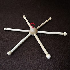 DIY竹風鈴作り発見キット  丸竹と棒竹のパーツを含む  アンティークホワイト  6.9x4.9cm  穴：8mmと9mm  1個/セット&nbsp;DIY-WH0304-119