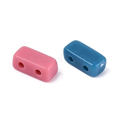 不透明なアクリルビーズ  2穴ビーズ  長方形  ミックスカラー  4x8.5~9x3.5mm  穴：1.4mm  約3333個/500g&nbsp;SACR-Q001-02A-M