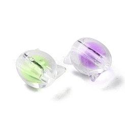 透明なアクリルビーズ  二層ビーズ  猫の形  16x18.5x15.5mm  穴：3.5mm  188個/ 500g&nbsp;OACR-H112-06C