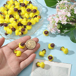 樹脂製アヒルの彫刻ディスプレイ装飾150個  ホームオフィスの机の装飾用  きいろ  16x18x19.5mm&nbsp;DJEW-CA0001-51