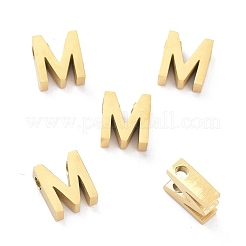 イオンプレーティング（IP）304ステンレススチールチャーム  アルファベット  ゴールドカラー  文字.m  8x7x3mm  穴：1.8mm&nbsp;STAS-K216-41M-G