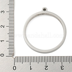 変色しない304ステンレススチールレーザーカットペンダント  リングチャーム  ステンレス鋼色  30.5x28x3mm  穴：2mm&nbsp;STAS-U009-06D-01