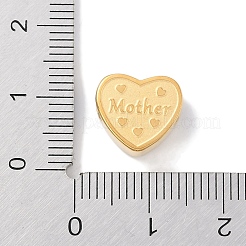 304ステンレススチールヨーロピアンビーズ  大穴ビーズ  ワード息子とのハート  ゴールドカラー  10.5x12x6mm  穴：4.5mm&nbsp;STAS-K286-04E-G
