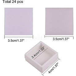 プラスチックジュエリーセットボックス  内側のベルベットと  正方形  ホワイト  40x40x15mm&nbsp;OBOX-BC0001-04