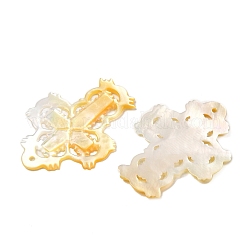 マザーオブパールシェルペンダント  クロス  小麦  約21 mm幅  長さ30mm  穴：1mm&nbsp;SH229-2