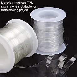 2ロール、2つのスタイル、目に見えない伸縮性のあるTPUプラスチック透明弾性ストラップ  スプールで  DIYブラジャーランジェリー水着用  透明  6~10x0.2~0.3mm  約1ロール/スタイル&nbsp;EW-NB0001-09