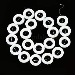 天然トロチッドシェル/トロカスシェルビーズ連売り  リング  漂白  20x4mm  穴：0.9mm  約20個/連  16.02インチ（40.7cm）&nbsp;SSHEL-N032-24B-01