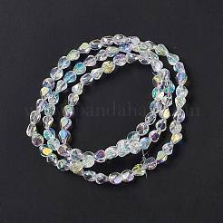 電気メッキガラスビーズセット  ABカラーメッキ  ナゲット  クリアAB  7x6.5x6mm  穴：0.9mm  約90個/連  24.41インチ（62cm）&nbsp;EGLA-L038-AB01