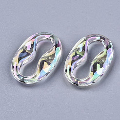 透明アクリルリンキングリング  ABカラー  オーバル  クリアAB  34x21x5mm  内径：25x5.5mm&nbsp;LS-PACR-N010-027