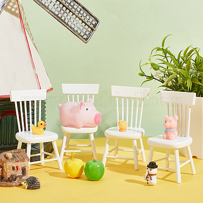ミニウッドチェア ドールハウス家具アクセサリー ミニチュアダイニング