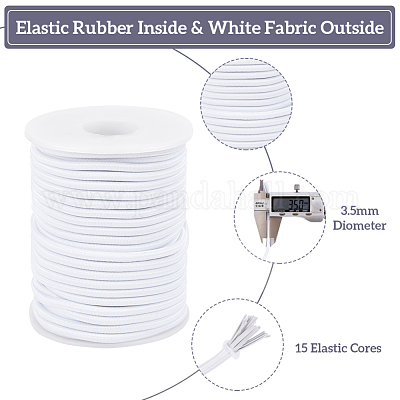 弾性コード  ホワイト  3.5mm  約20m /ロール&nbsp;EC-WH0001-02-3.5mm-1