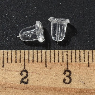 プラスチック製ピアスキャッチ  ドラム  透明  5x5mm  穴：0.8mm&nbsp;FIND-G082-04-1