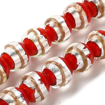 ランプワークビーズ連売り  ラウンド  レッド  12mm  穴：1.2mm  約45個/連  19.29''（49センチメートル）&nbsp;LAMP-E036-07A-1