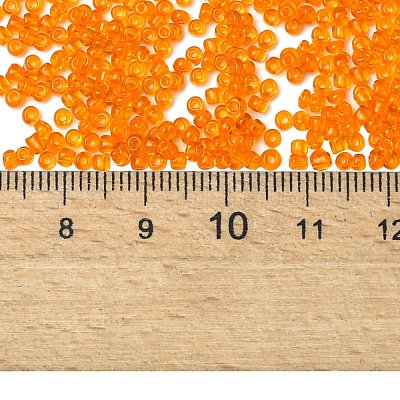 ガラスシードビーズ  トランスペアレント  ラウンド  オレンジ  12/0  2mm  穴：1mm  約30000ビーズ/ポンド&nbsp;SEED-A004-2mm-9-1