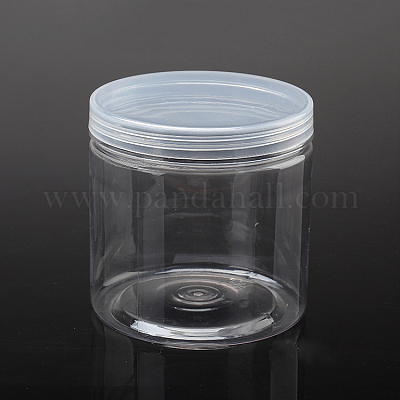クリアプラスチックビーズ収納ケース  コラム  透明  10x9.9cm  容量：600ミリリットル&nbsp;CON-WH0023-01C-1