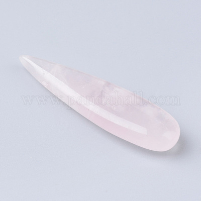 天然石ローズクォーツペンダント  ティアドロップ  35~37x10x5~6mm  穴：1mm&nbsp;G-R392-09-1