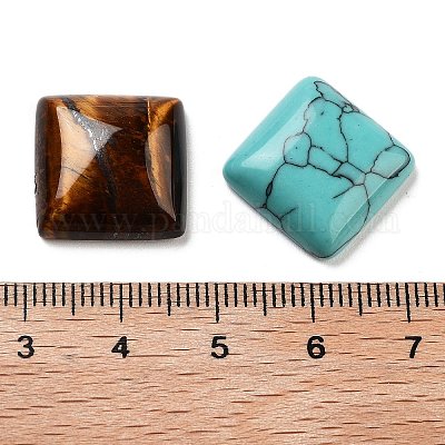 天然石カボション  混合石  正方形  ミックスカラー  16x16x6mm&nbsp;G-S051-2-1