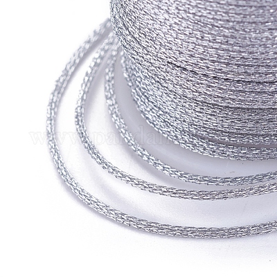 ポリエステルメタリック糸  ライトグレー  1mm  約7ヤード/ロール&nbsp;OCOR-G006-02-1.0mm-01-1