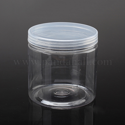 クリアプラスチックビーズ収納ケース  コラム  透明  10x9.9cm  容量：600ミリリットル&nbsp;CON-WH0023-01C-1