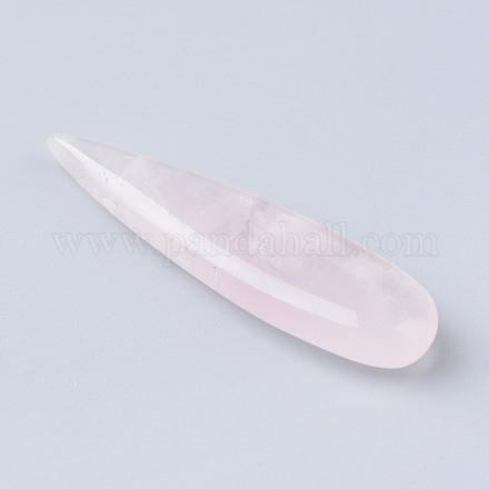 天然石ローズクォーツペンダント  ティアドロップ  35~37x10x5~6mm  穴：1mm&nbsp;G-R392-09-1