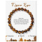 Synthetic Tiger Eye Beaded Stretch Bracelets, Round, 7-1/2x1/4 inch(19x0.8cm)