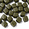 Opaque Acrylic Beads, Cube, Dark Olive Green, 13x14.5x14.5mm, Hole: 2mm, about 530pcs/500g