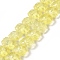 Transparent Glass Beads Strands, Lotus, Yellow, 10x14x7mm, Hole: 0.8mm, about 38pcs/strand, 14.17 inch(36cm)
