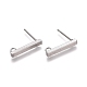 変色しない304ステンレス製イヤリング部品  カン付き  長方形  ステンレス鋼色  15.5x2x2mm  穴：1.5mm  ピン：0.8mm&nbsp;LS-STAS-M274-012C-P-2