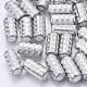 電気メッキガラスビーズ  三角形模様の列  銀  20x10mm  穴：1.2mm  約50個/袋&nbsp;EGLA-N003-05F-1