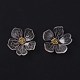 クリア樹脂カボション  花  透明  20.5x20.5x7mm&nbsp;RESI-L035-19-1