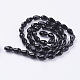 ガラスビーズ連売り  多面カット  ティアドロップ  ブラック  15x10mm  穴：1mm  約48~50個/連  26.6インチ&nbsp;GLAA-E010-10x15mm-17-2