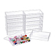 蓋付きのプラスチック製のビーズの容器  長方形  透明  11x6.95x2.5cm  内径：10.55x6.5のCM&nbsp;CON-WH0086-202-6