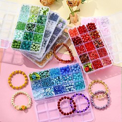DIY ガラスビーズ ジュエリー作り ファインディングキット  きいろ  12x12x5.5mm  穴：0.5~1mm  16pc&nbsp;DIY-YW0012-04A