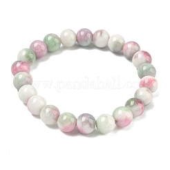 10mm 不透明クラックルガラスビーズストレッチブレスレット（女性用）  フラミンゴ  内径：2-1/8インチ（5.5cm）&nbsp;BJEW-PH01823-18